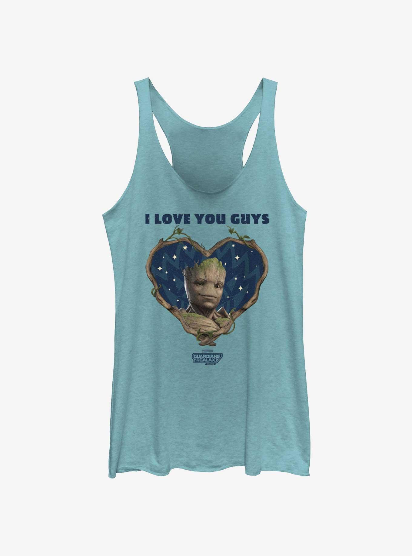 Guardians Of The Galaxy Vol. 3 I Love You Guys Groot Womens Tank Top, TAHI BLUE, hi-res