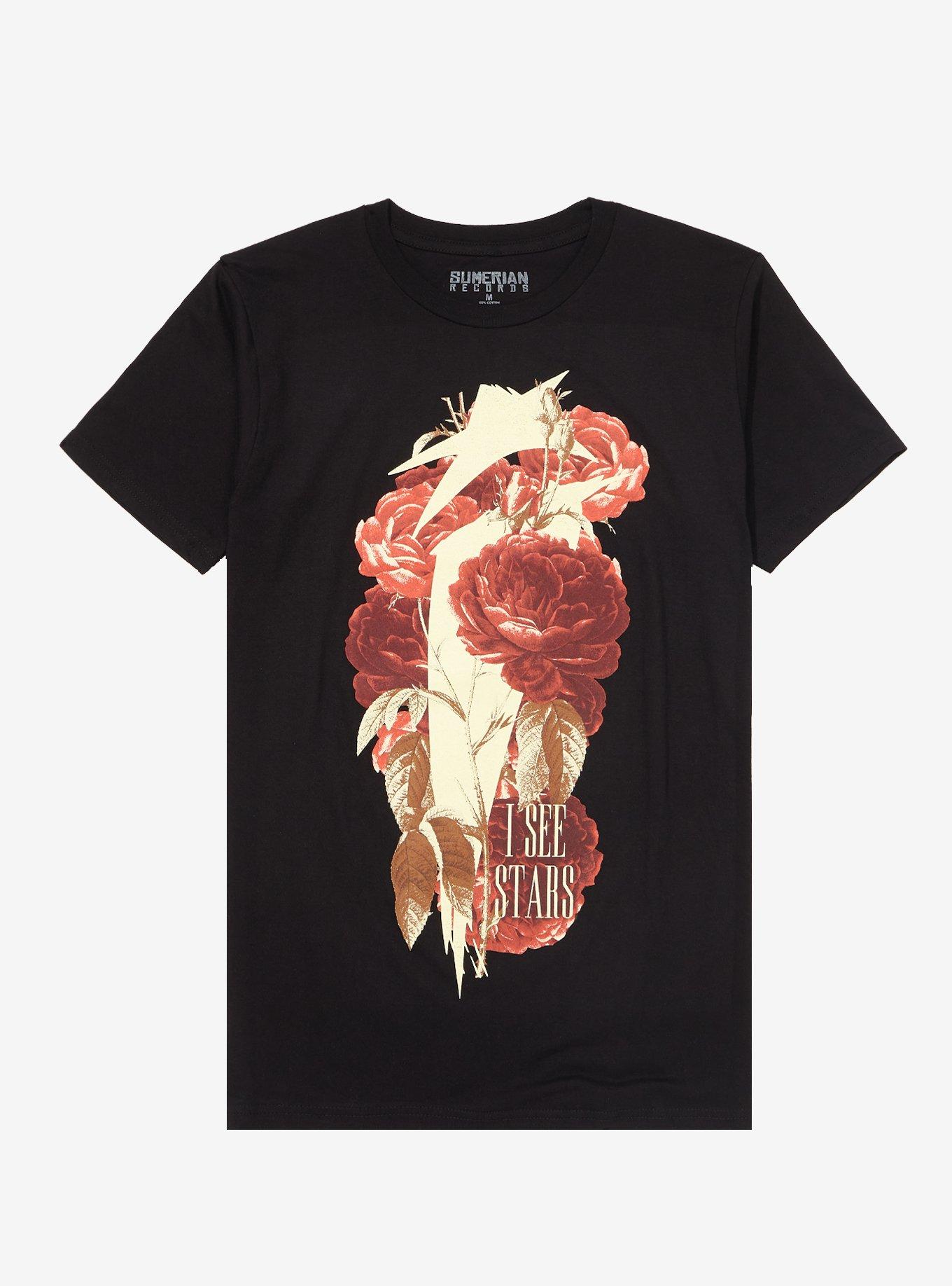 I See Stars Roses T-Shirt, BLACK, hi-res