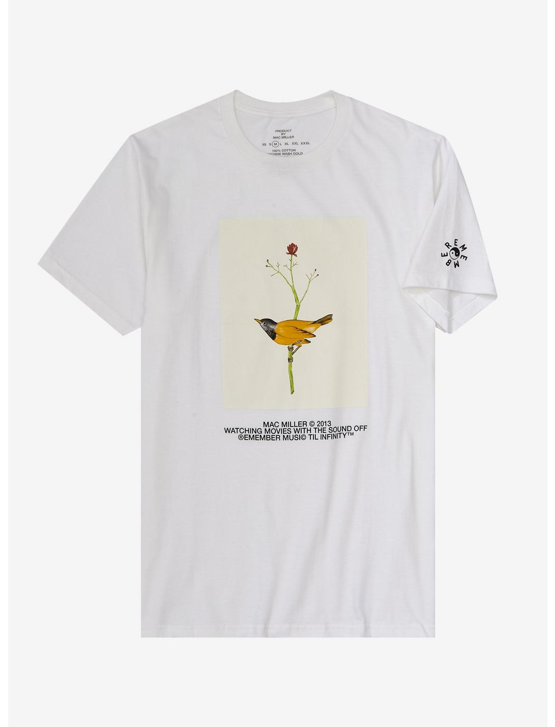 Mac Miller Watching Movies With The Sound Off Bird T-Shirt, BRIGHT WHITE, hi-res