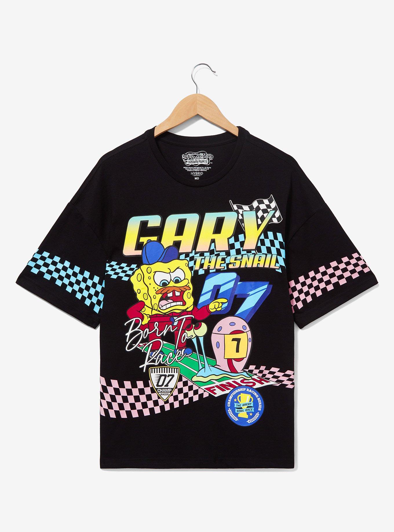 SpongeBob SquarePants Gary the Snail Racing T-Shirt - BoxLunch Exclusive, BLACK, hi-res