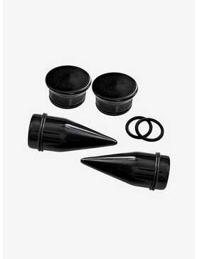 Acrylic Black Plug & Taper 4 Pack, , hi-res