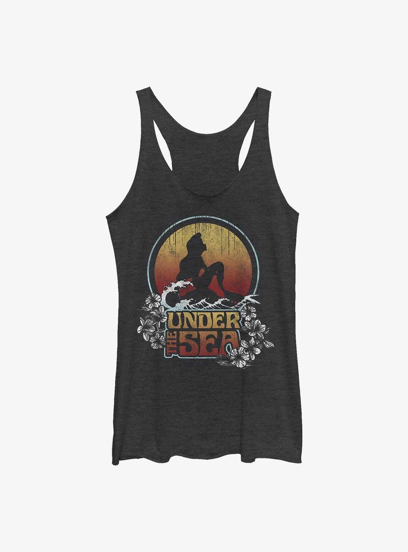 Disney The Little Mermaid Under The Sunset Womens Tank Top, BLK HTR, hi-res
