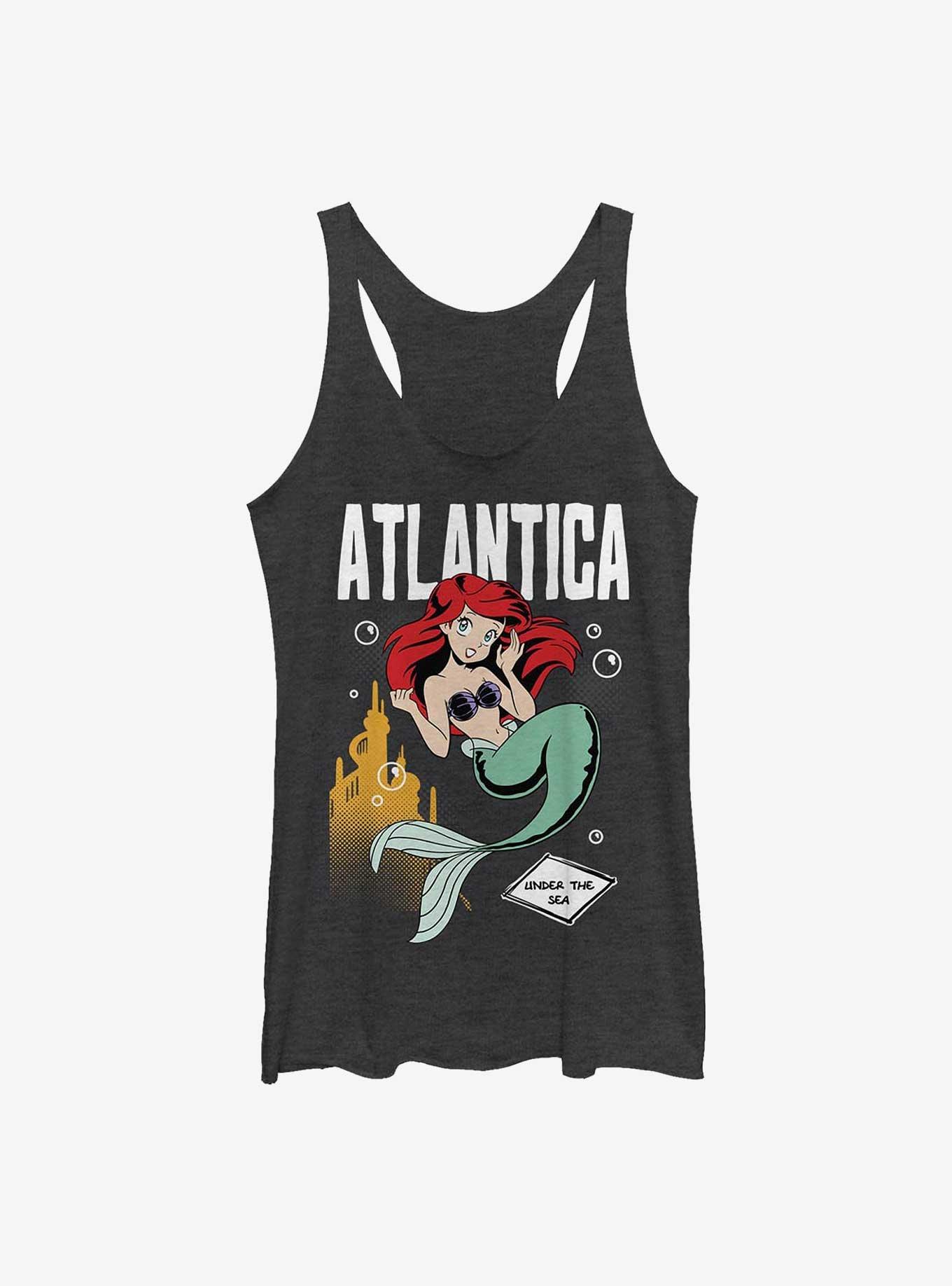 Disney The Little Mermaid Anime Ariel Atlantica Womens Tank Top, BLK HTR, hi-res