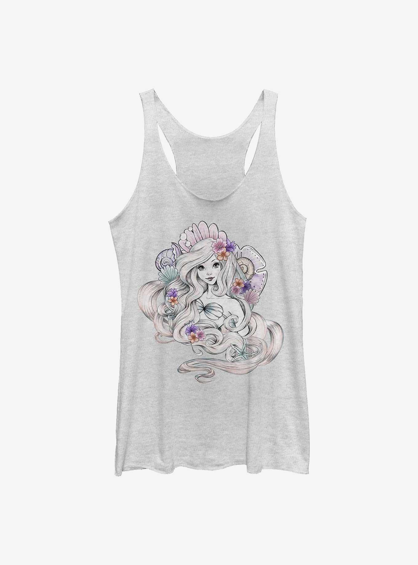 Disney The Little Mermaid Pastel Mermaid Shells Womens Tank Top