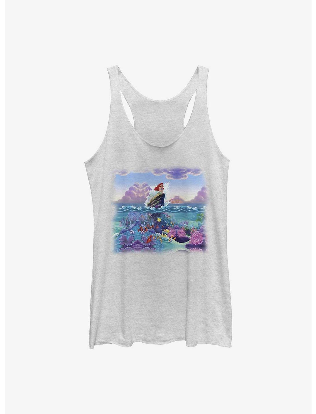 Disney The Little Mermaid Ariel And The Depths Below Womens Tank Top, WHITE HTR, hi-res
