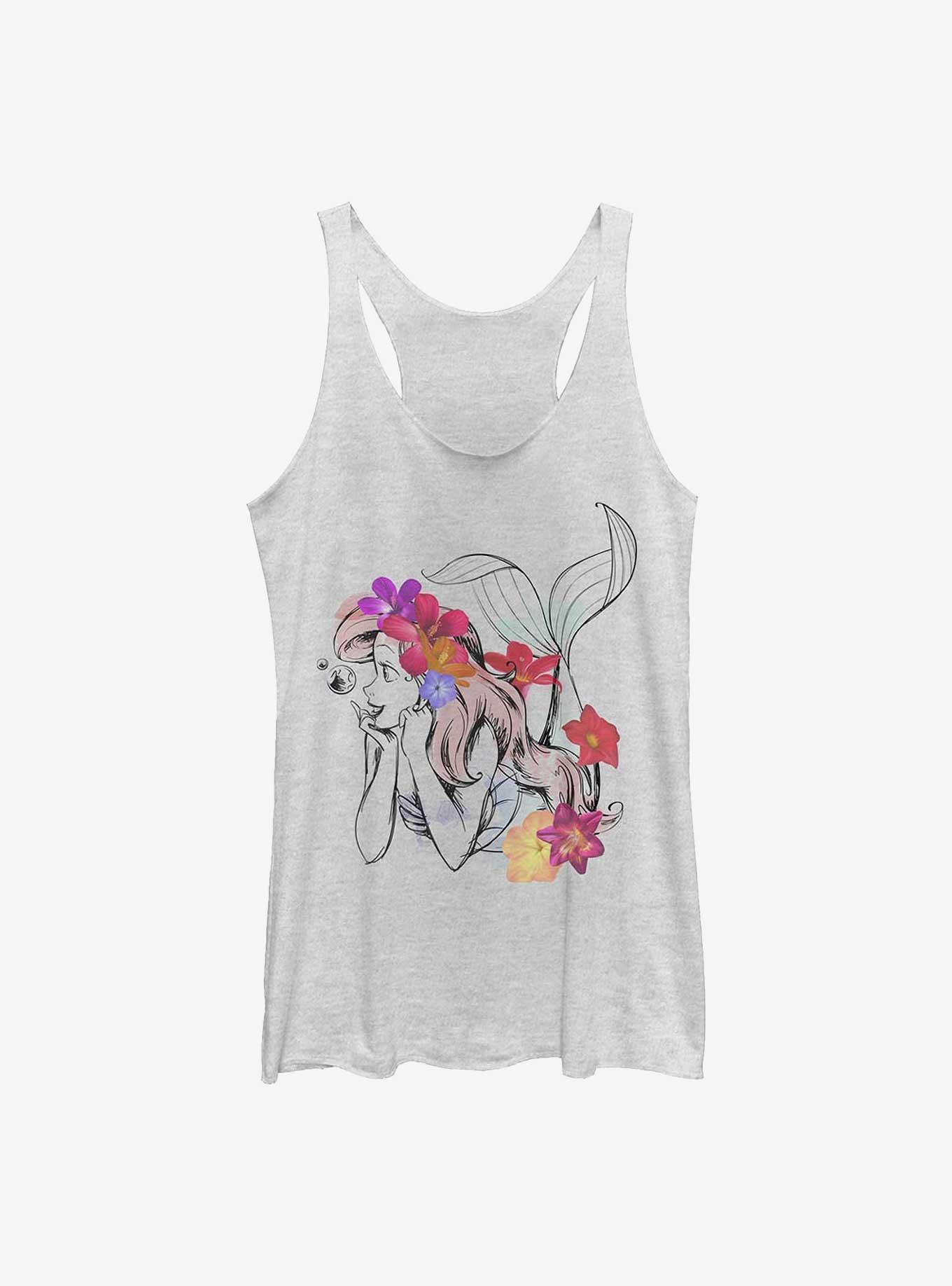 Disney The Little Mermaid Ariel Real Flowers Womens Tank Top, , hi-res