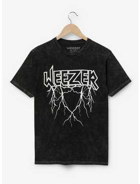 Weezer Lightning Lettering Acid Wash T-Shirt - BoxLunch Exclusive, , hi-res