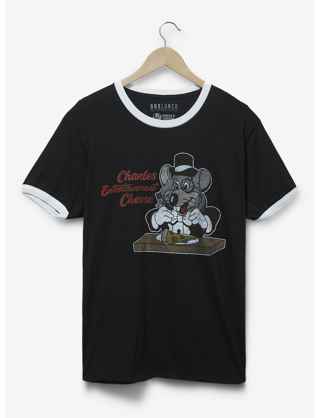 Chuck E. Cheese Charles Entertainment Cheese Portrait Ringer T-Shirt - BoxLunch Exclusive, BLACK, hi-res