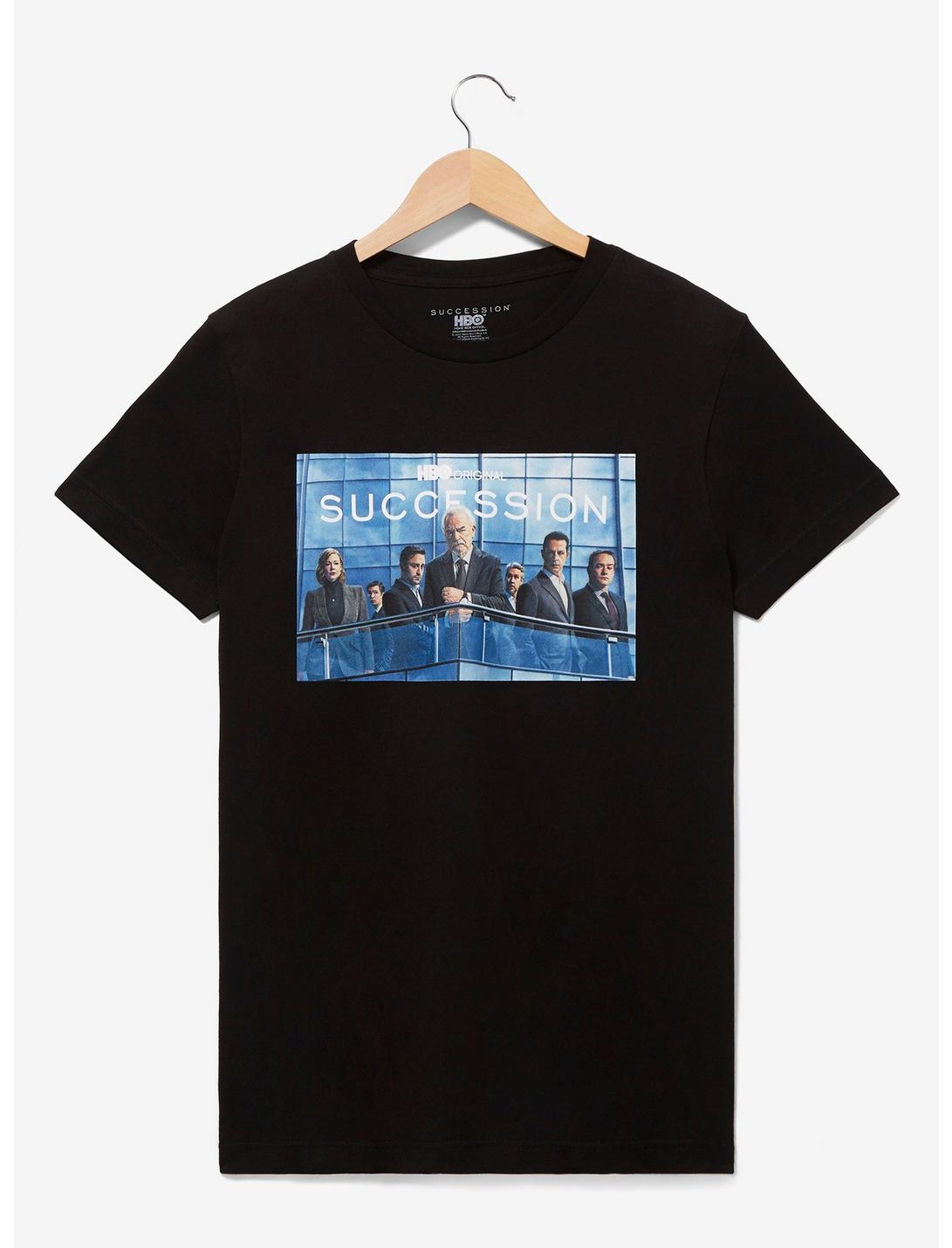 Succession Group Poster T-Shirt - BoxLunch Exclusive, BLACK, hi-res