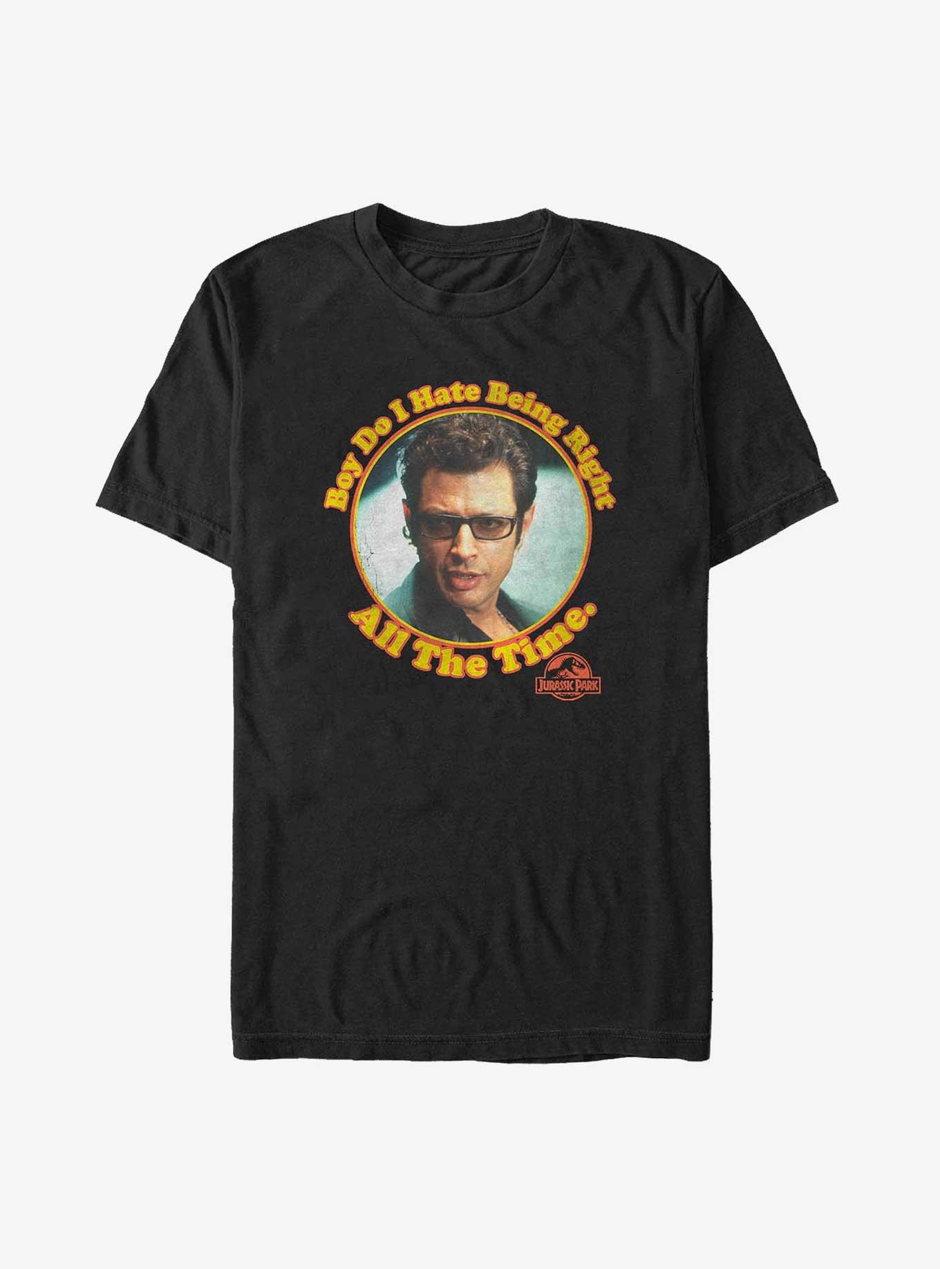 Jurassic Park Hate Being Right All The Time Big & Tall T-Shirt, BLACK, hi-res