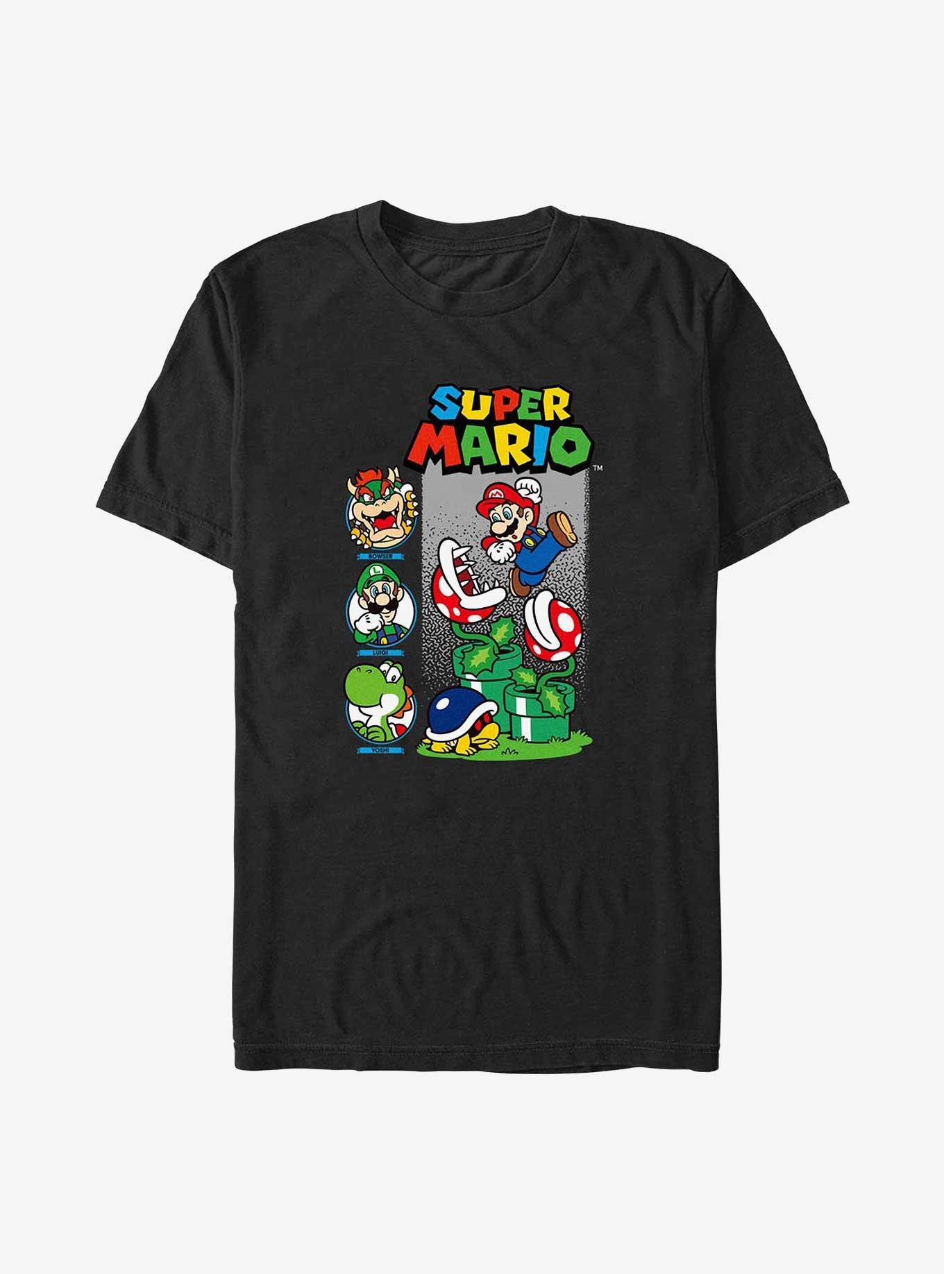 Mario Watch Out For The Pakkun Flowers Big & Tall T-Shirt - BLACK | Hot ...