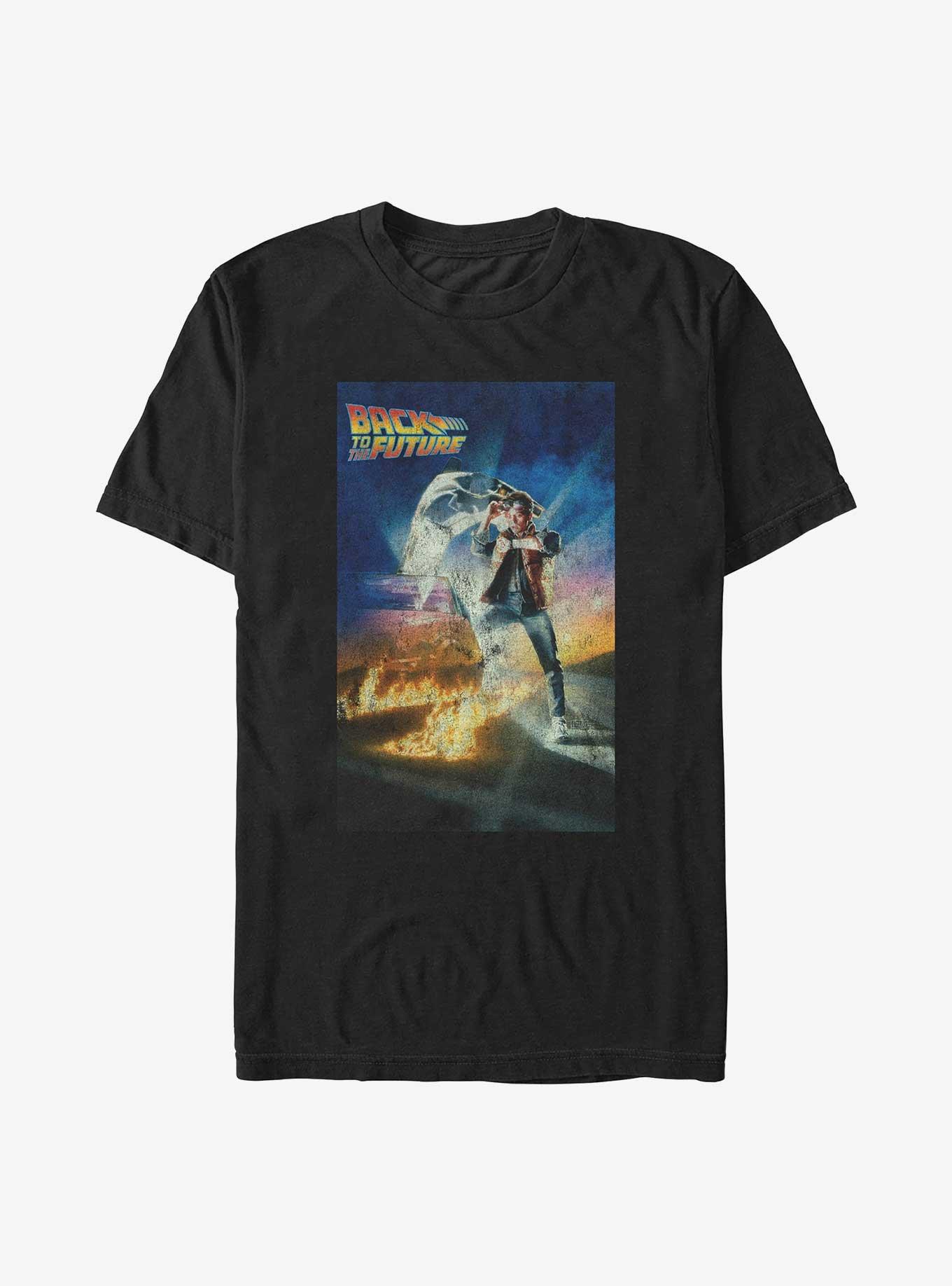 Back To The Future Classic Poster Big & Tall T-Shirt, BLACK, hi-res