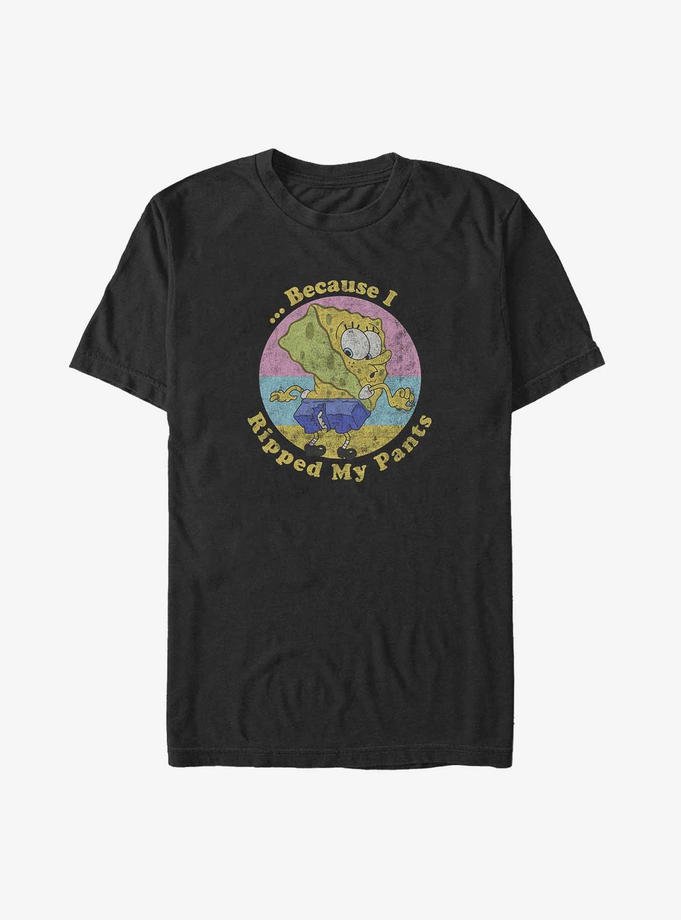 Spongebob Squarepants Because I Ripped My Pants Big & Tall T-Shirt, BLACK, hi-res