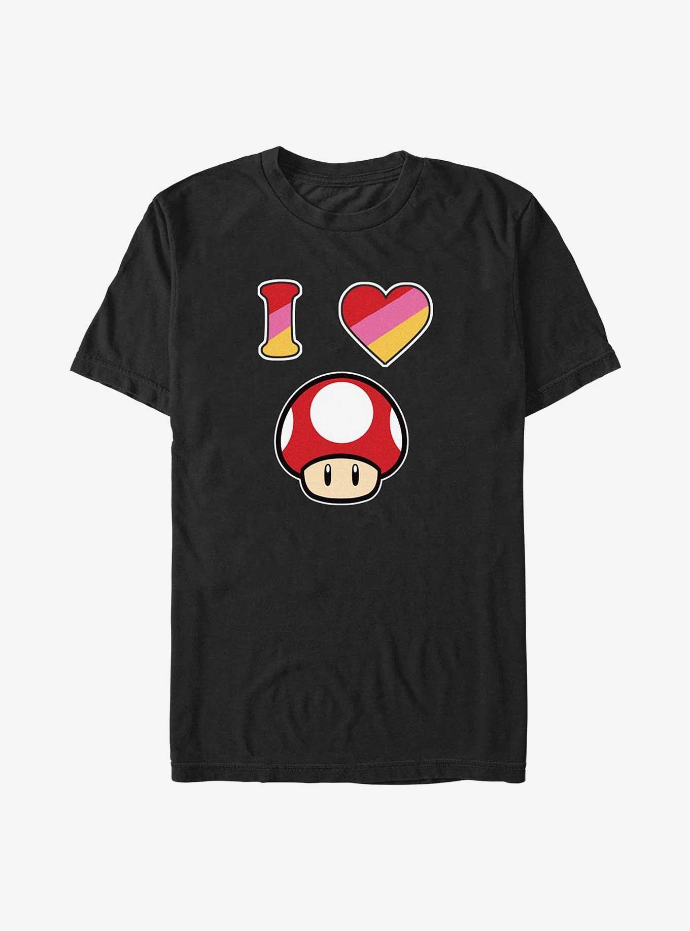 Nintendo I Love Super Mushroom Big & Tall T-Shirt, BLACK, hi-res