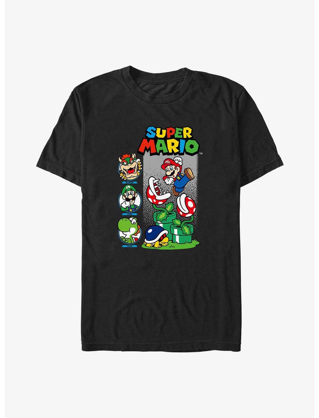 Mario Watch Out For The Pakkun Flowers Big & Tall T-Shirt, BLACK, hi-res