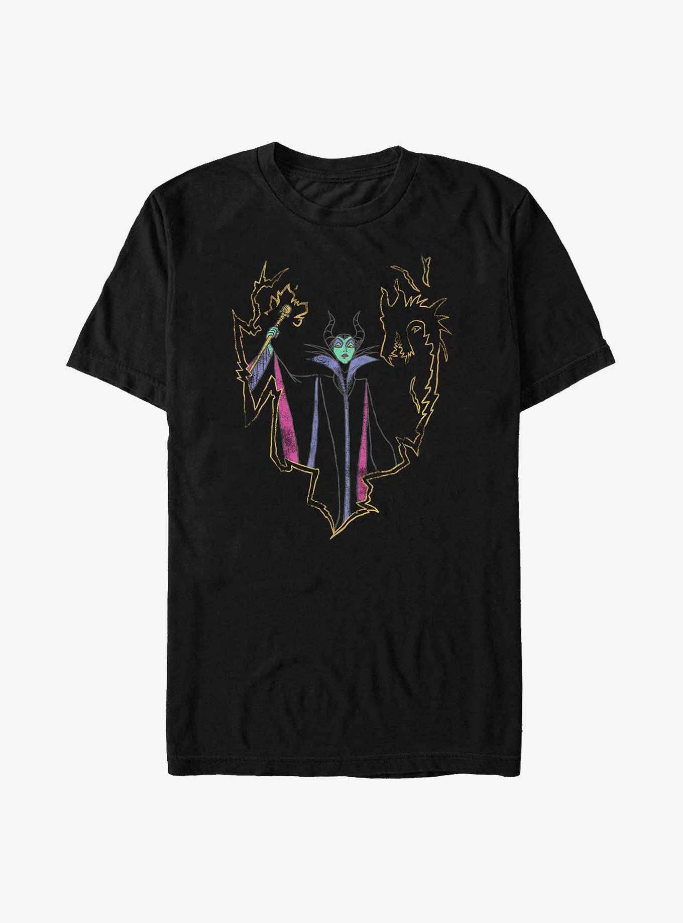 Disney Maleficent Drawn Out Dragon Big & Tall T-Shirt - BLACK