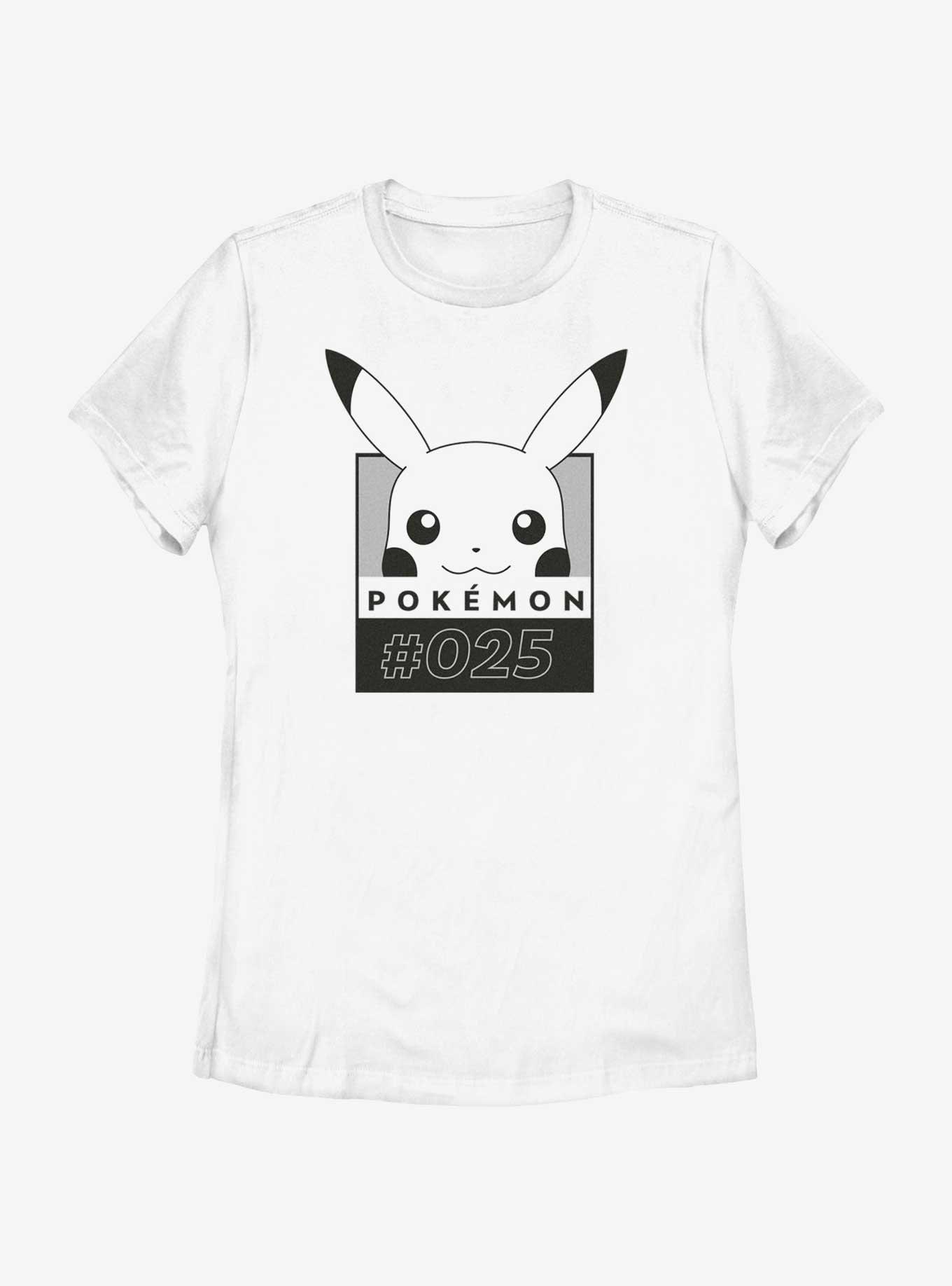 Pokemon Pikachu Face Number Womens T-Shirt, WHITE, hi-res