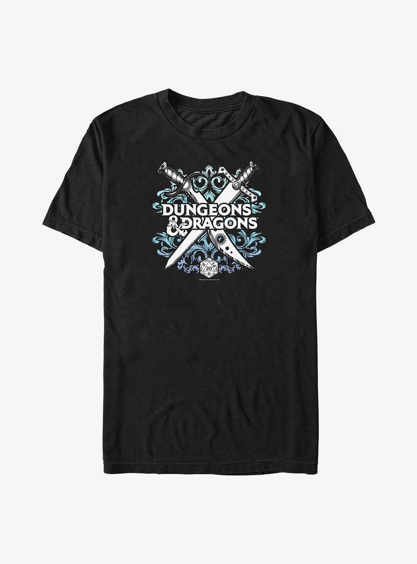 Dungeons & Dragons Decorative Crossed Weapons Big & Tall T-Shirt, BLACK, hi-res