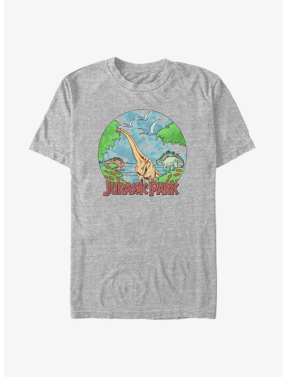 Jurassic Park Retro Jurassic Globe Big & Tall T-Shirt, ATH HTR, hi-res
