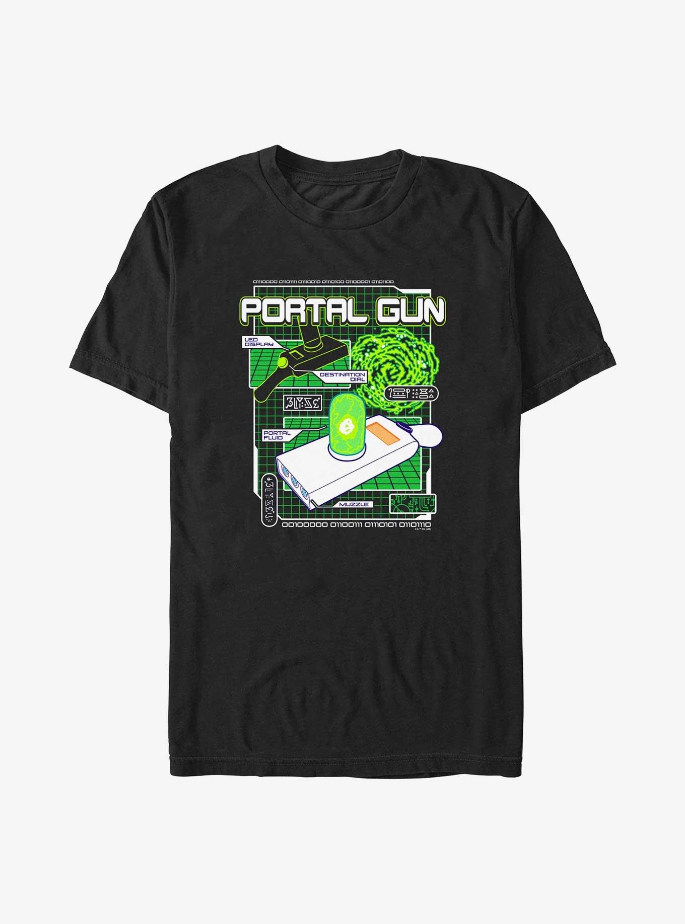 Rick & Morty Portal Gun Schematic Big & Tall T-Shirt, , hi-res