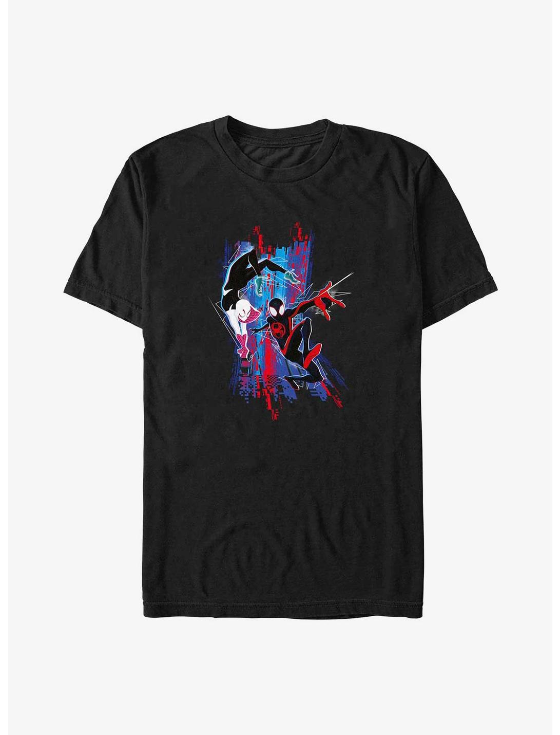 Marvel Spider-Man: Across The Spider-Verse Spider-Gwen and Miles Morales Big & Tall T-Shirt, BLACK, hi-res