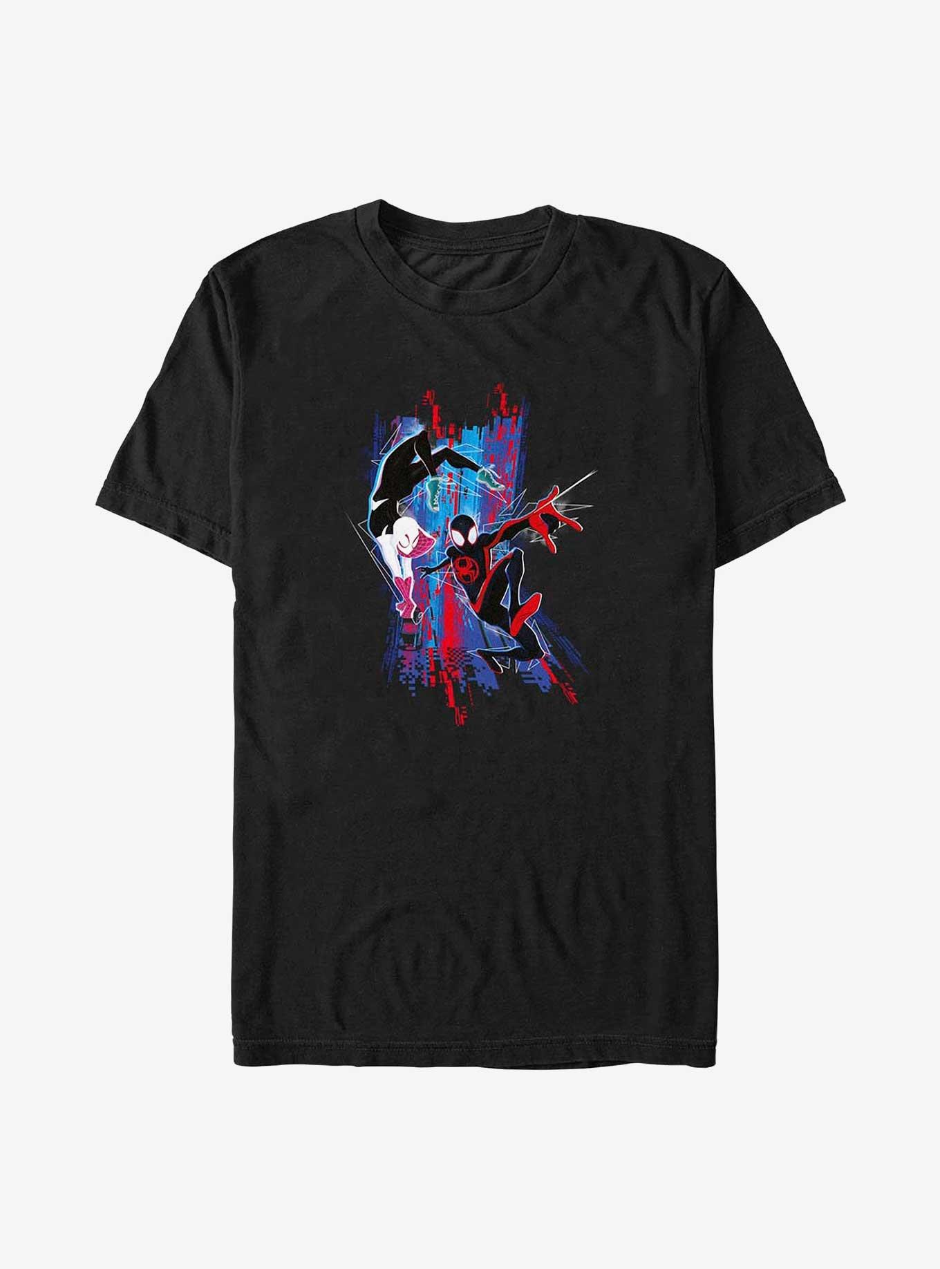 Marvel Spider-Man: Across The Spider-Verse Spider-Gwen and Miles Morales Big & Tall T-Shirt, BLACK, hi-res