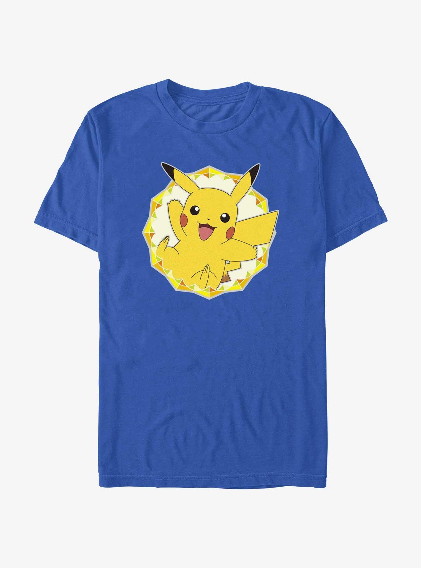 Pokemon Pikachu Kaleidoscope Frame T-Shirt, ROYAL, hi-res