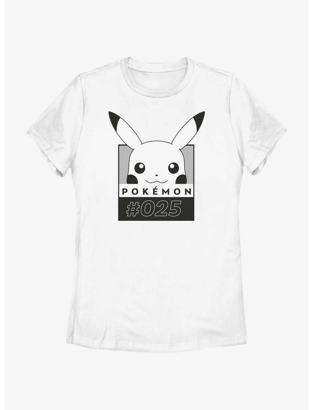 Pokemon Pikachu Face Number Womens T-Shirt, WHITE, hi-res