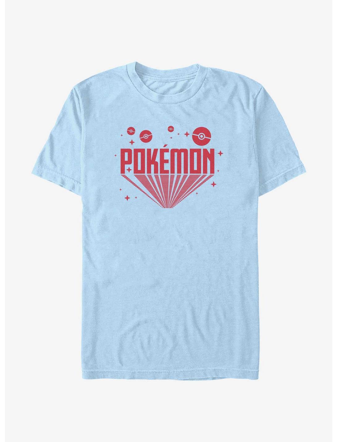 Pokemon Retro Title T-Shirt, LT BLUE, hi-res
