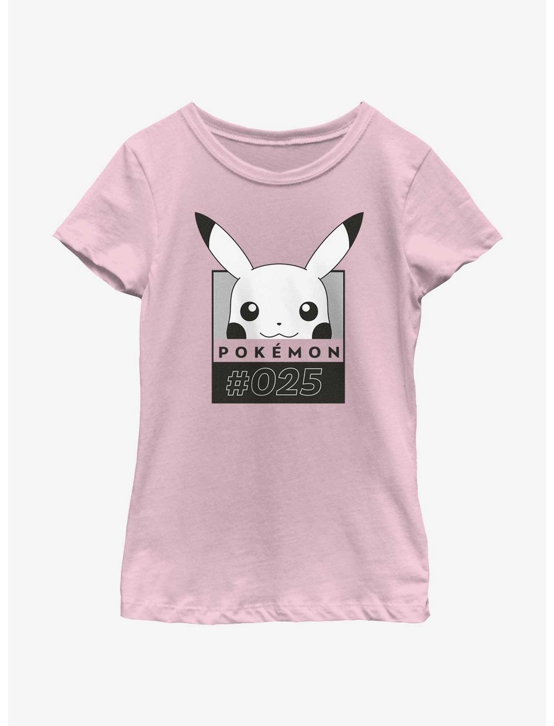 Pokemon Pikachu Face Number Youth Girls T-Shirt, PINK, hi-res