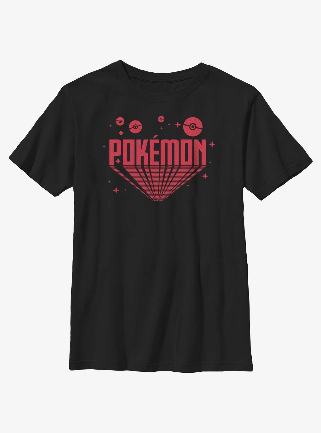 Pokemon Retro Title Youth T-Shirt, BLACK, hi-res