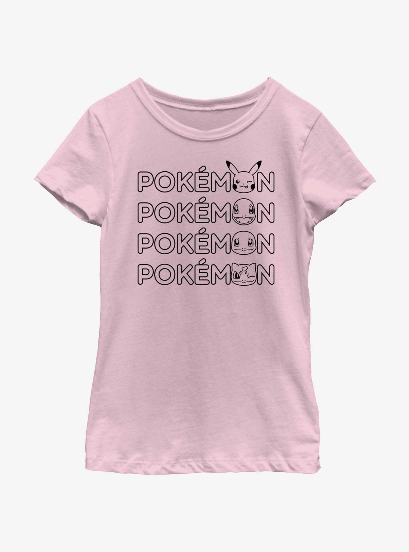 Pokemon Starter Heads Youth Girls T-Shirt, PINK, hi-res