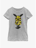 Pokemon Hashtag 025 Pikachu Silhouette Youth Girls T-Shirt, ATH HTR, hi-res