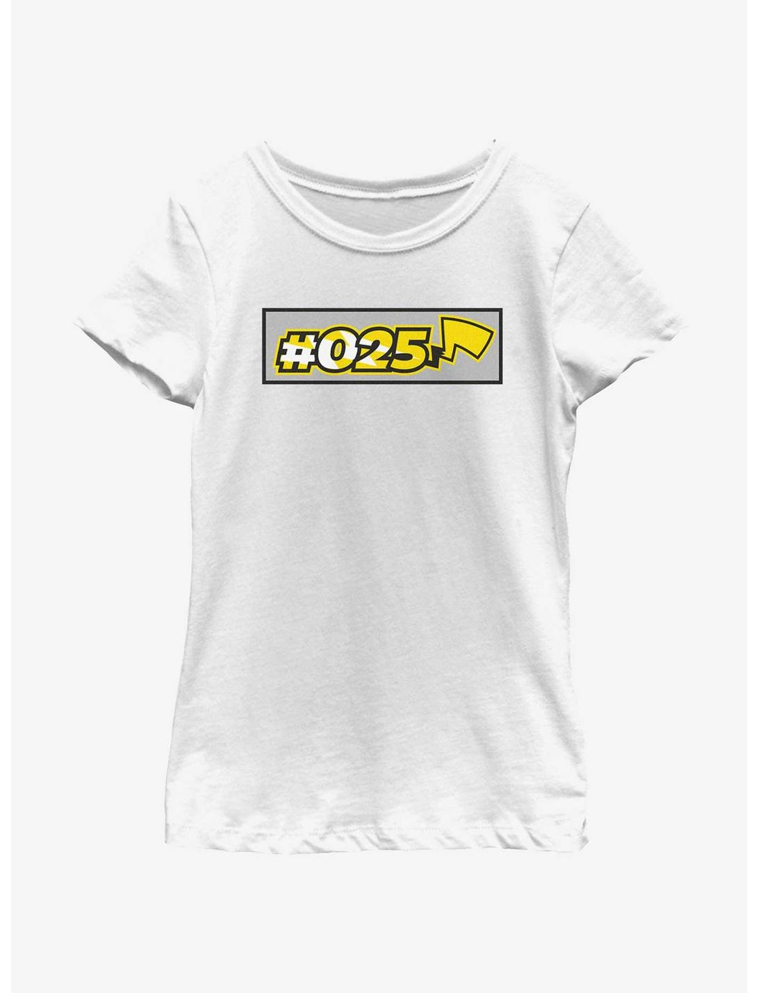 Pokemon Pikachu Hashtag 025 Tail Youth Girls T-Shirt, WHITE, hi-res