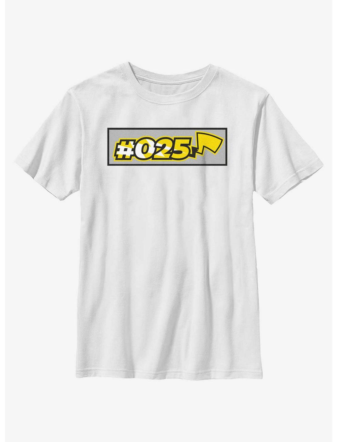 Pokemon Pikachu Hashtag 025 Tail Youth T-Shirt, WHITE, hi-res