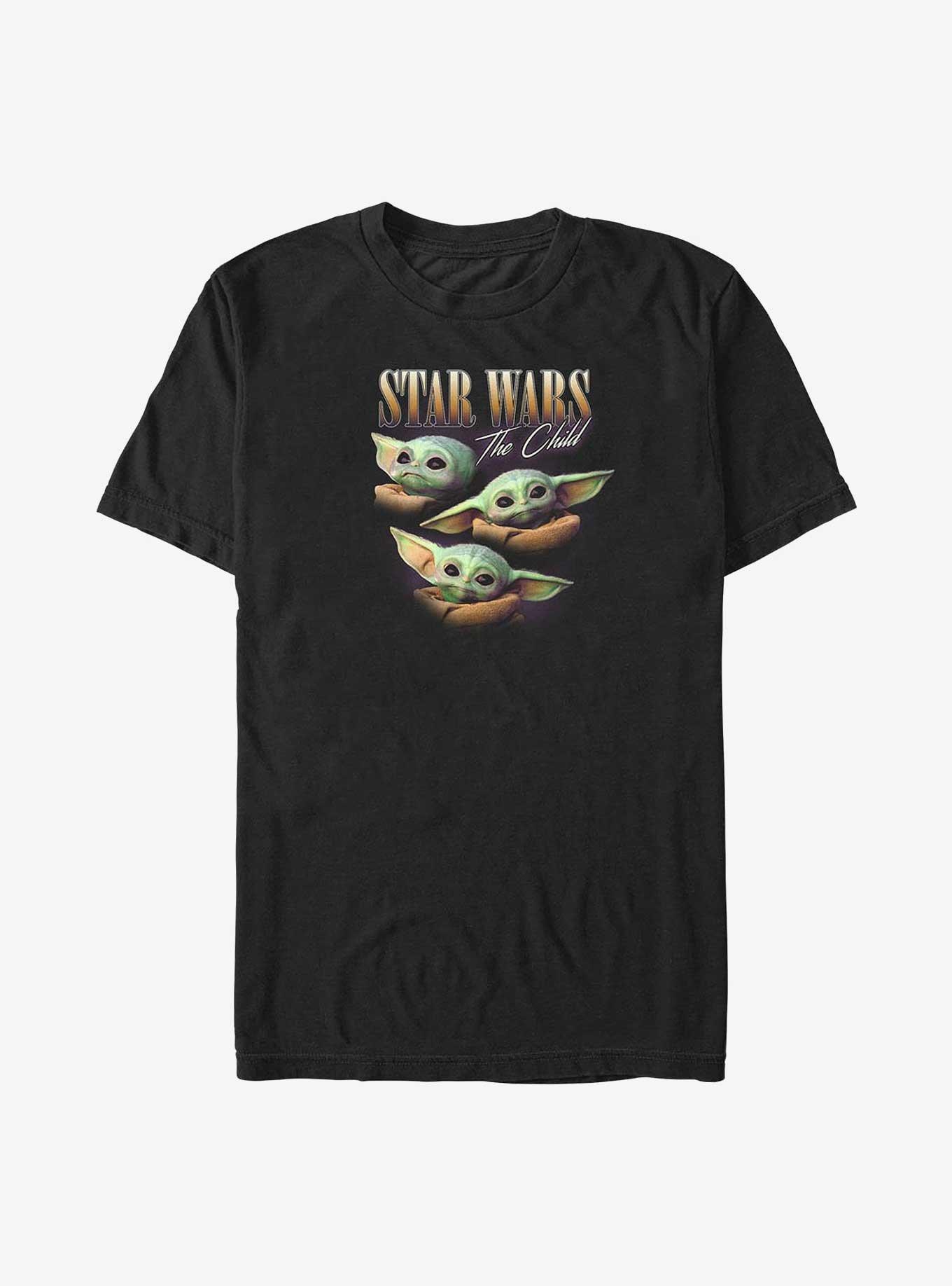 Star Wars The Mandalorian The Child 80's Style Portrait Big & Tall T-Shirt, BLACK, hi-res