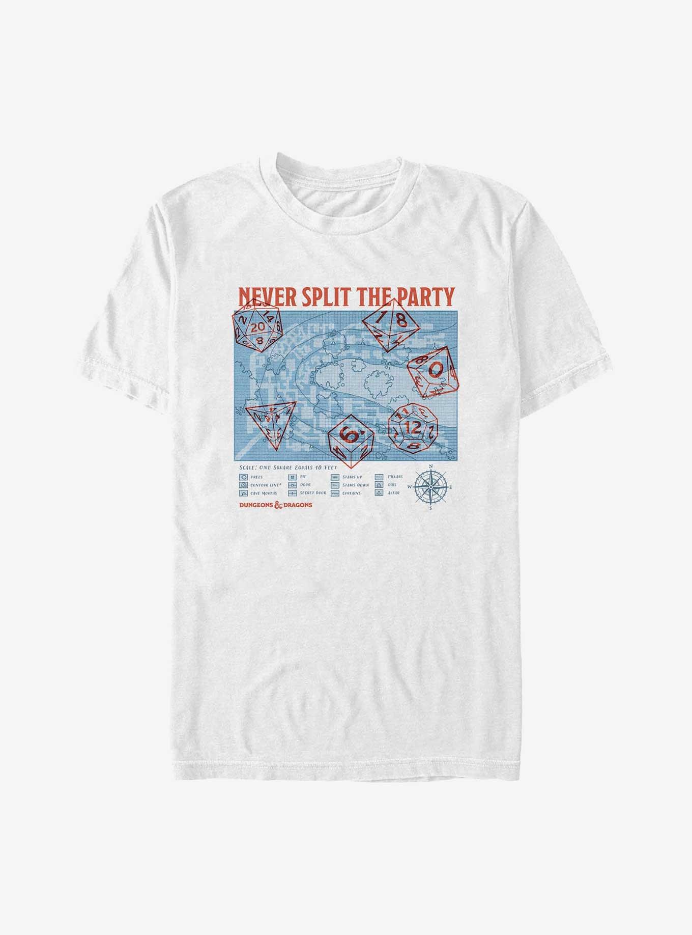 Dungeons & Dragons Never Split The Party Big & Tall T-Shirt, WHITE, hi-res