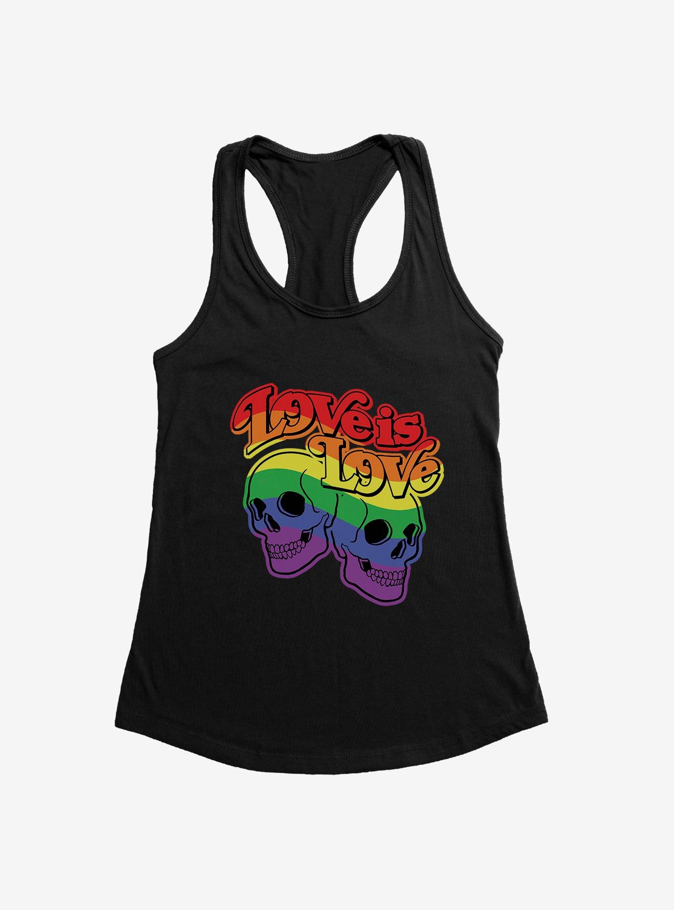 Pride Love Is Love Skulls Girls Tank, BLACK, hi-res