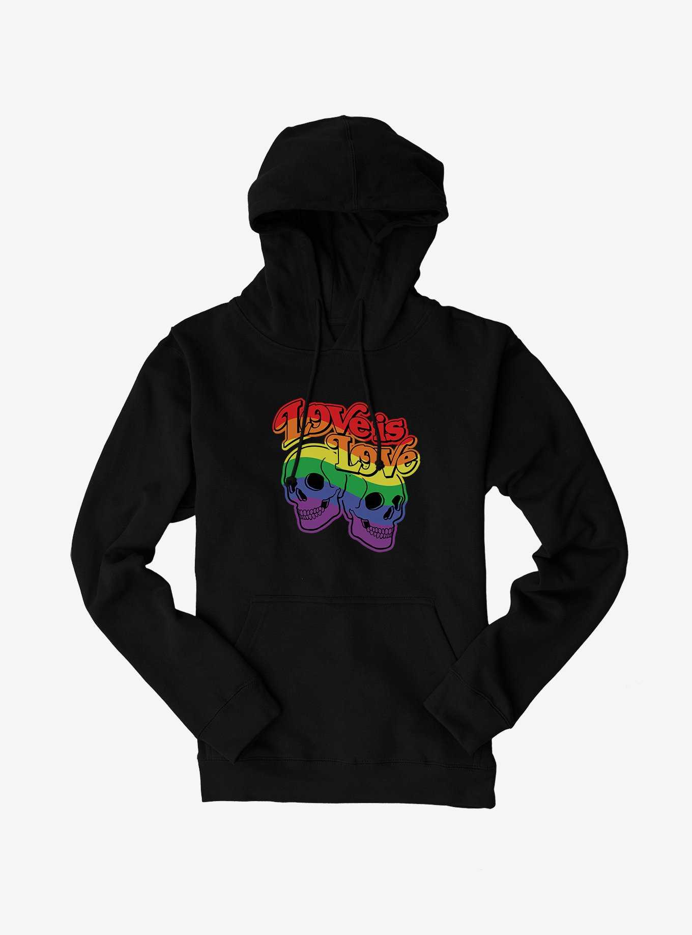 Pride Love Is Love Skulls Hoodie, , hi-res