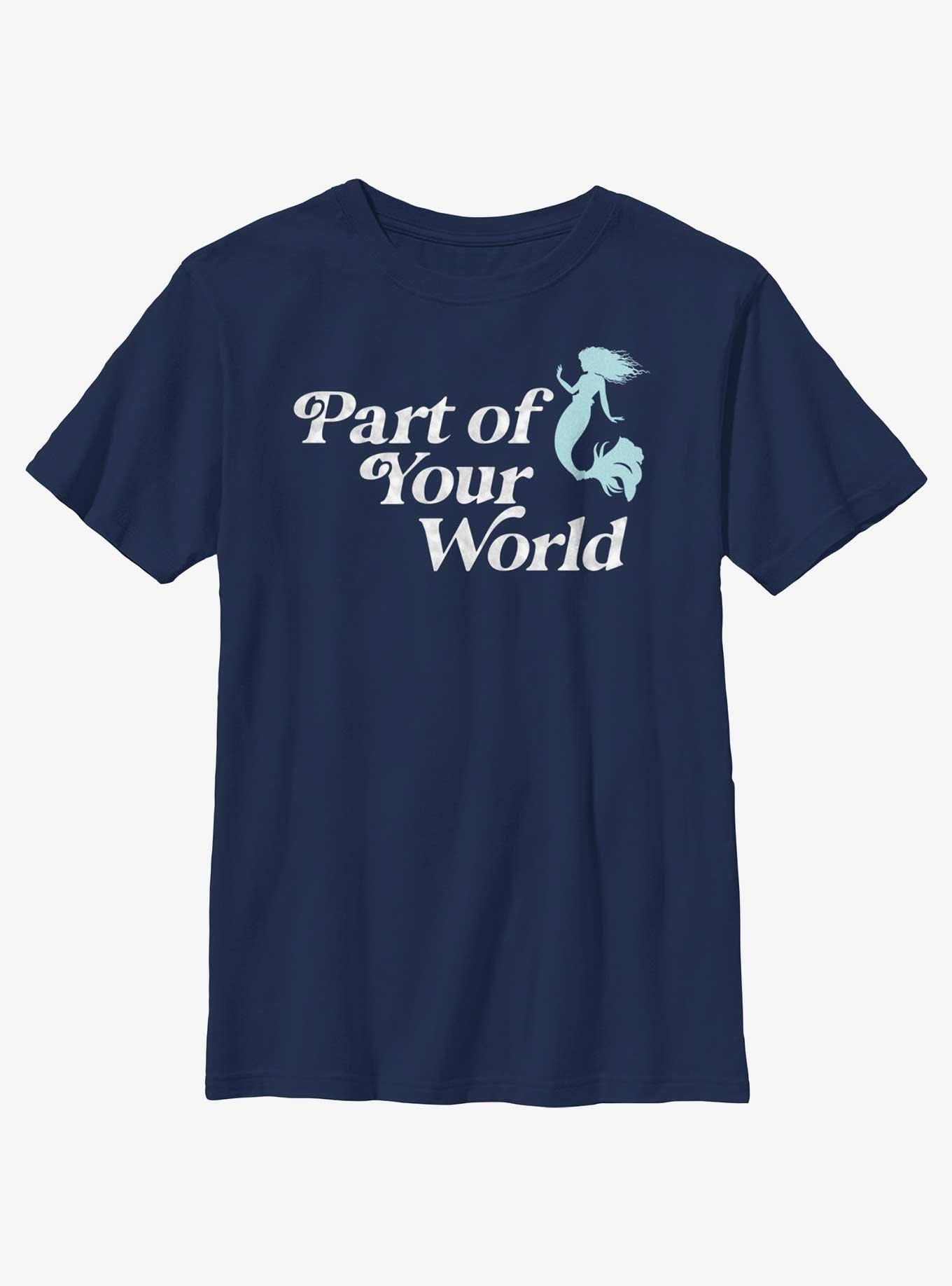 Disney The Little Mermaid Live Action Part of Your World Youth T-Shirt, NAVY, hi-res
