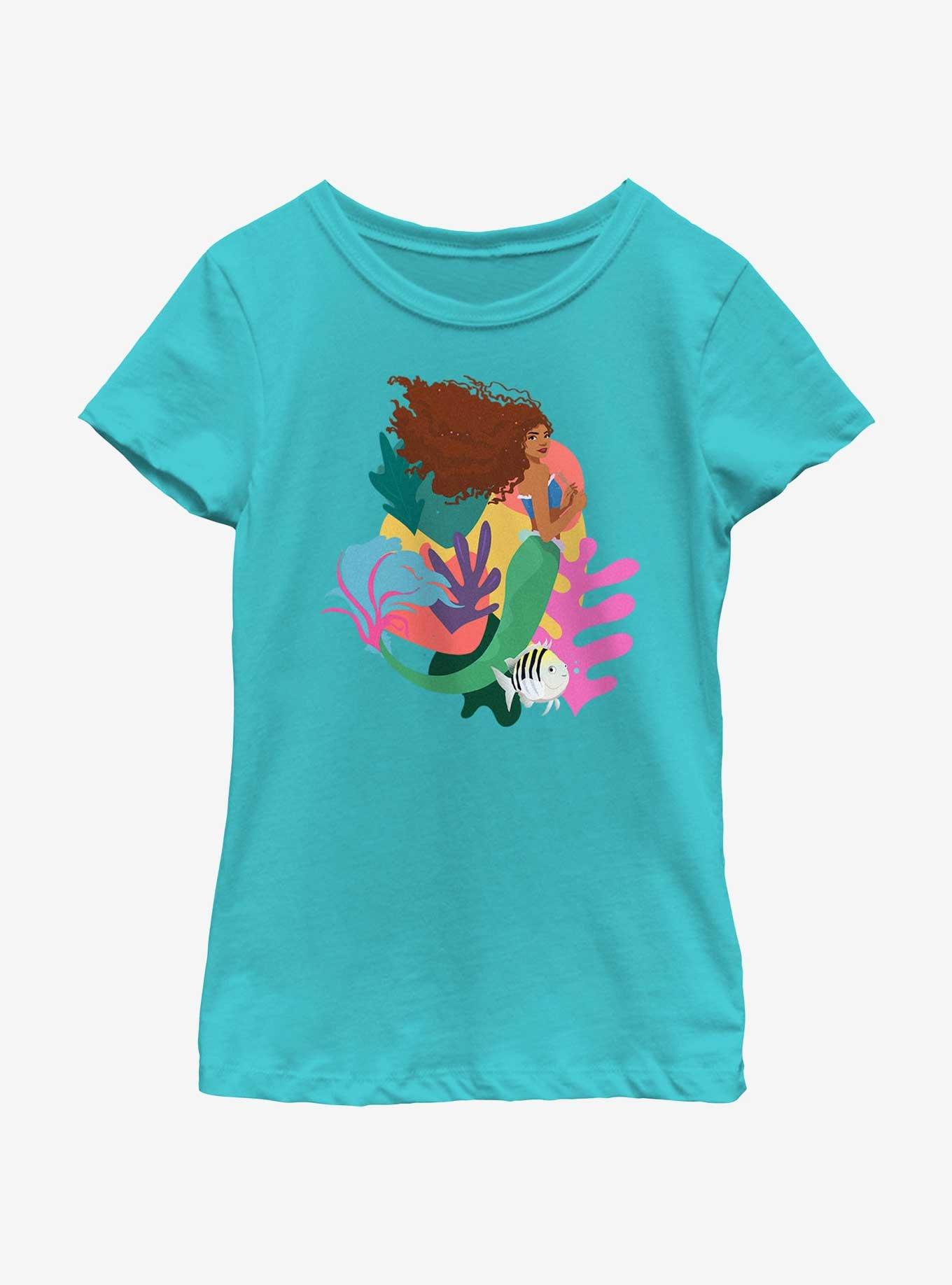 Disney The Little Mermaid Live Action Ariel With Flounder Youth Girls T-Shirt, , hi-res