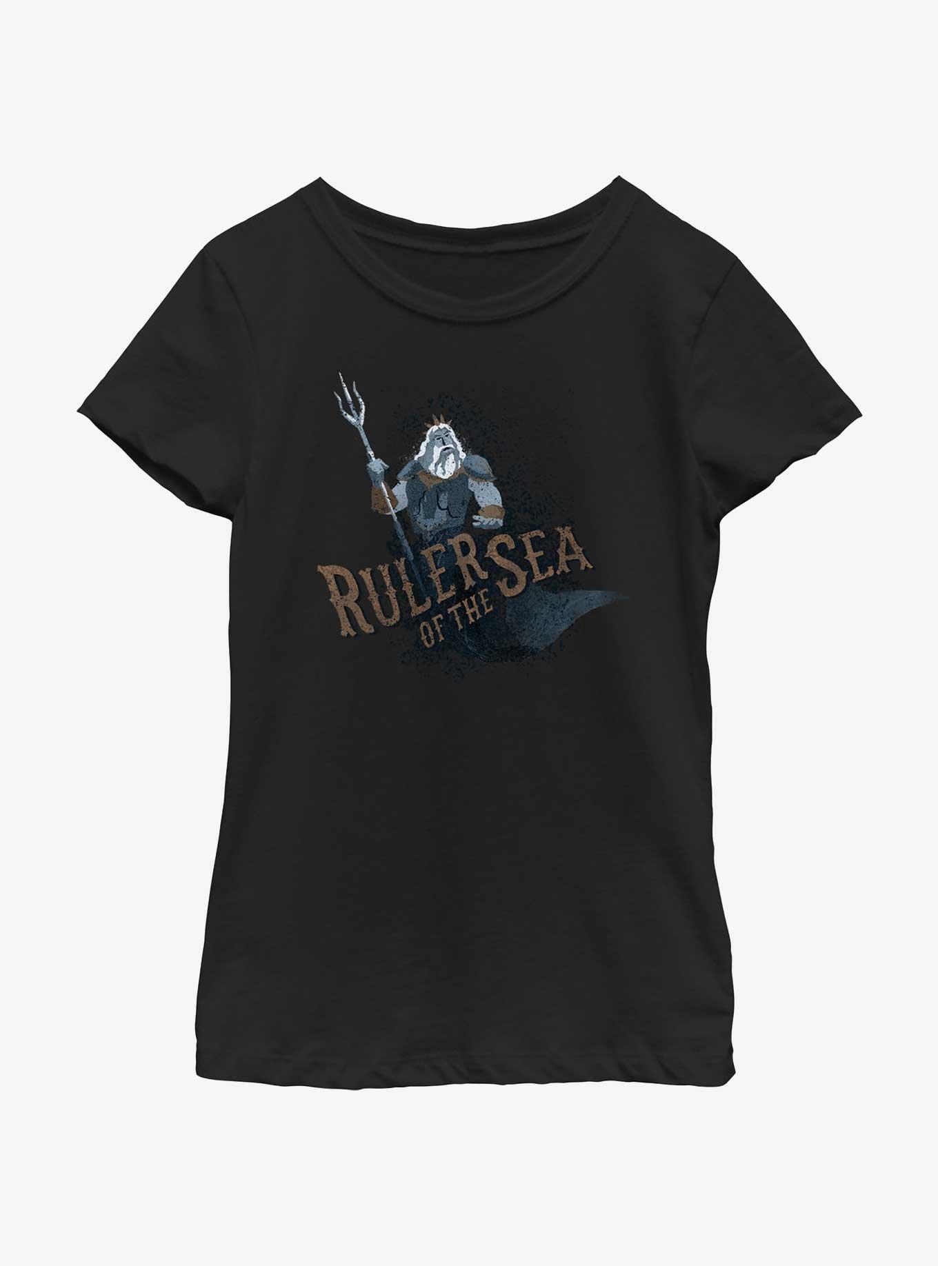 Disney The Little Mermaid Live Action Ruler of the Sea Youth Girls T-Shirt, BLACK, hi-res