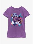 Disney The Little Mermaid Live Action Find Your Voice Sea Floral Youth Girls T-Shirt, PURPLE BERRY, hi-res