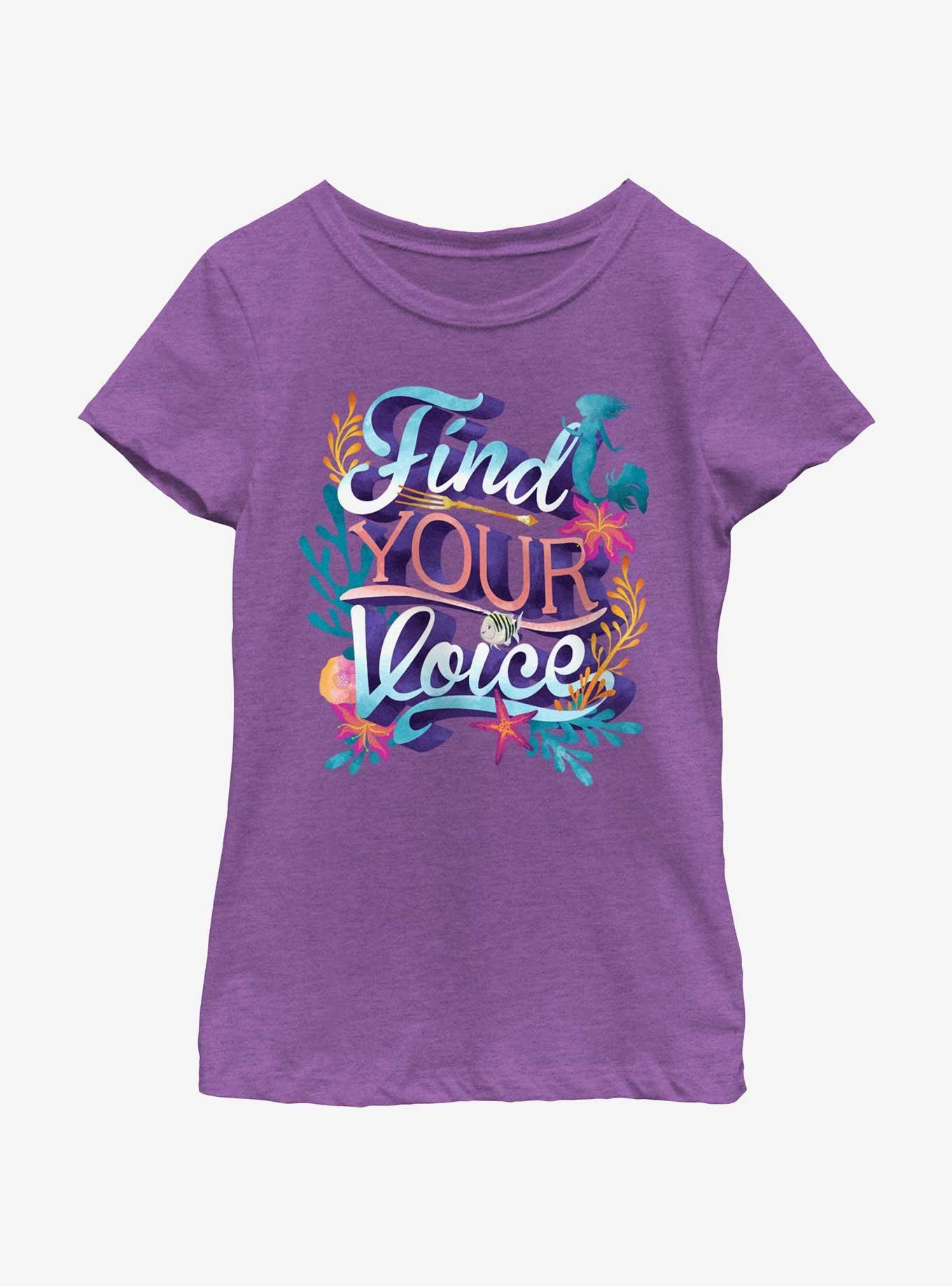 Disney The Little Mermaid Live Action Find Your Voice Sea Floral Youth Girls T-Shirt, , hi-res
