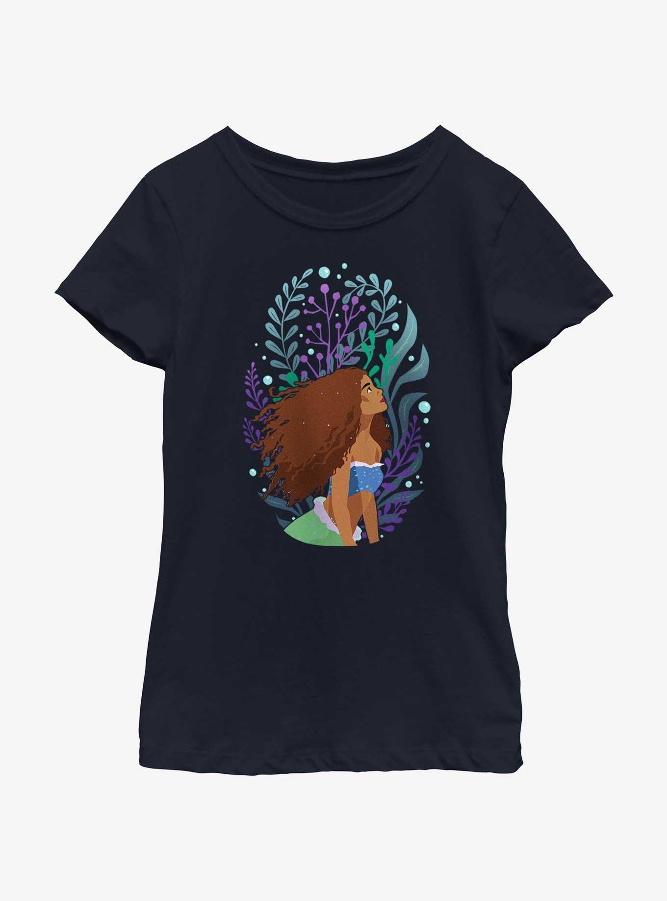 Disney The Little Mermaid Live Action Ariel Sea Plants Portrait Youth Girls T-Shirt, , hi-res