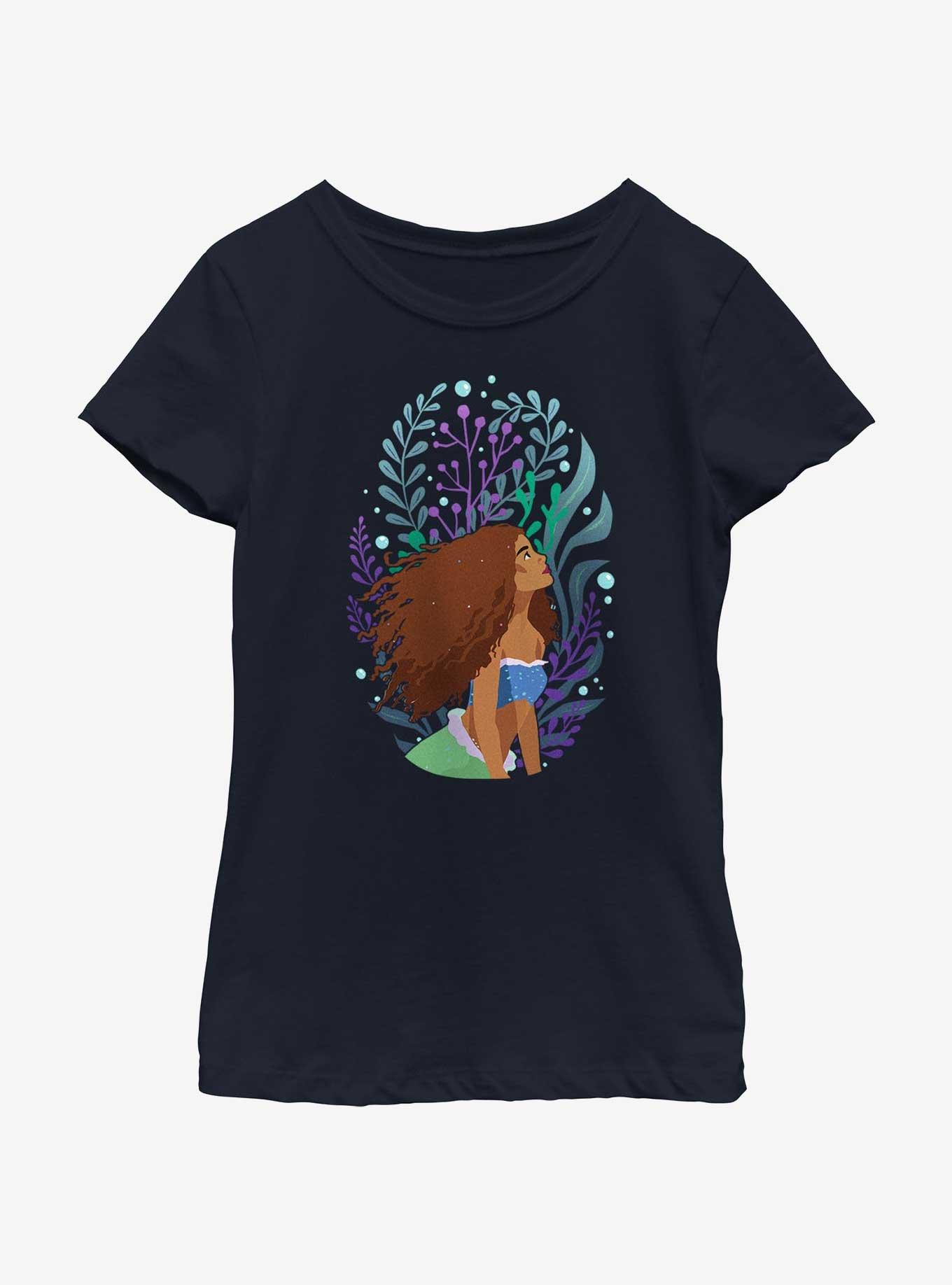 Disney The Little Mermaid Live Action Ariel Sea Plants Portrait Youth Girls T-Shirt, , hi-res