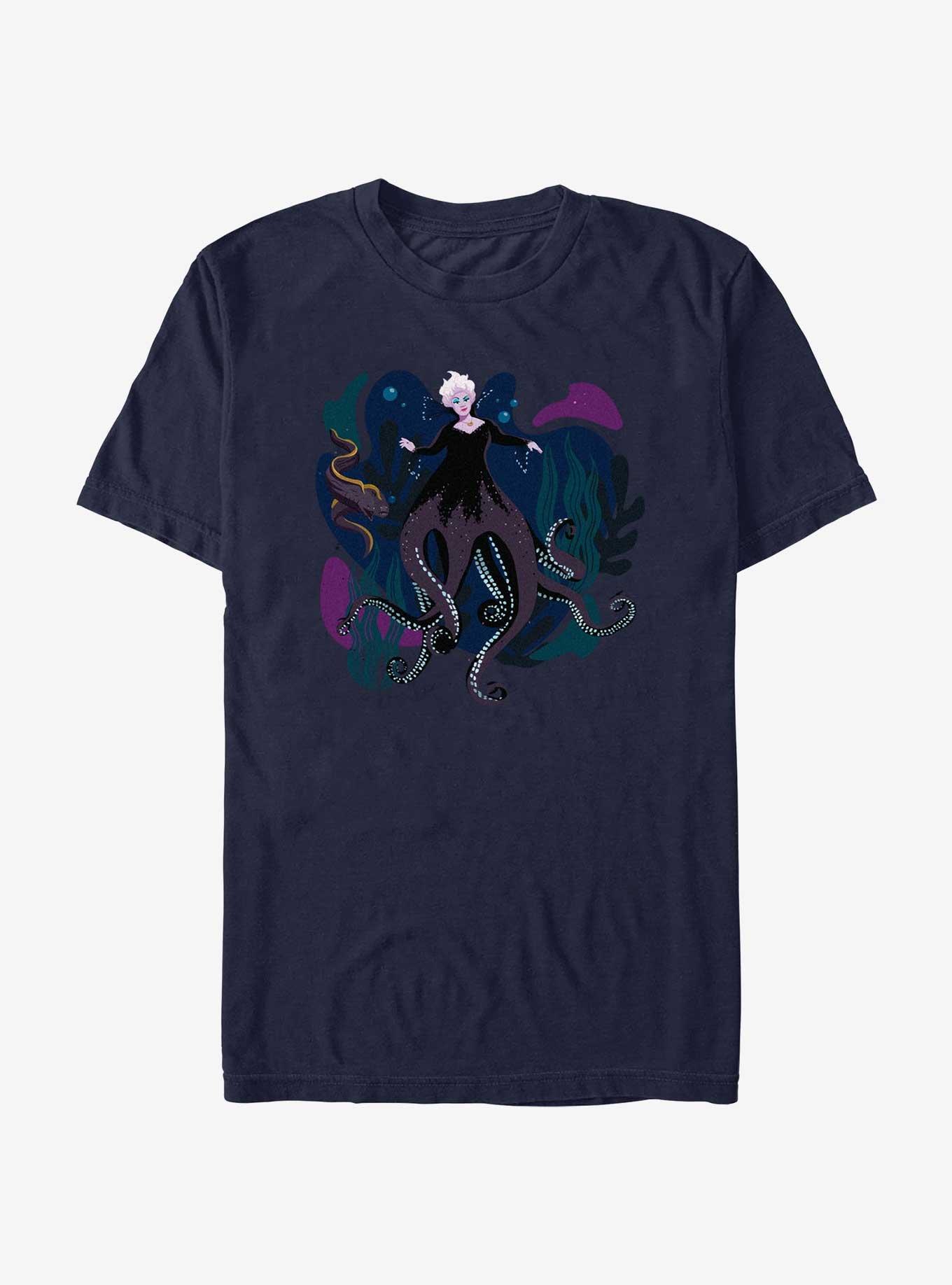 Disney The Little Mermaid Live Action Ursula With Flotsam and Jetsam T-Shirt, NAVY, hi-res