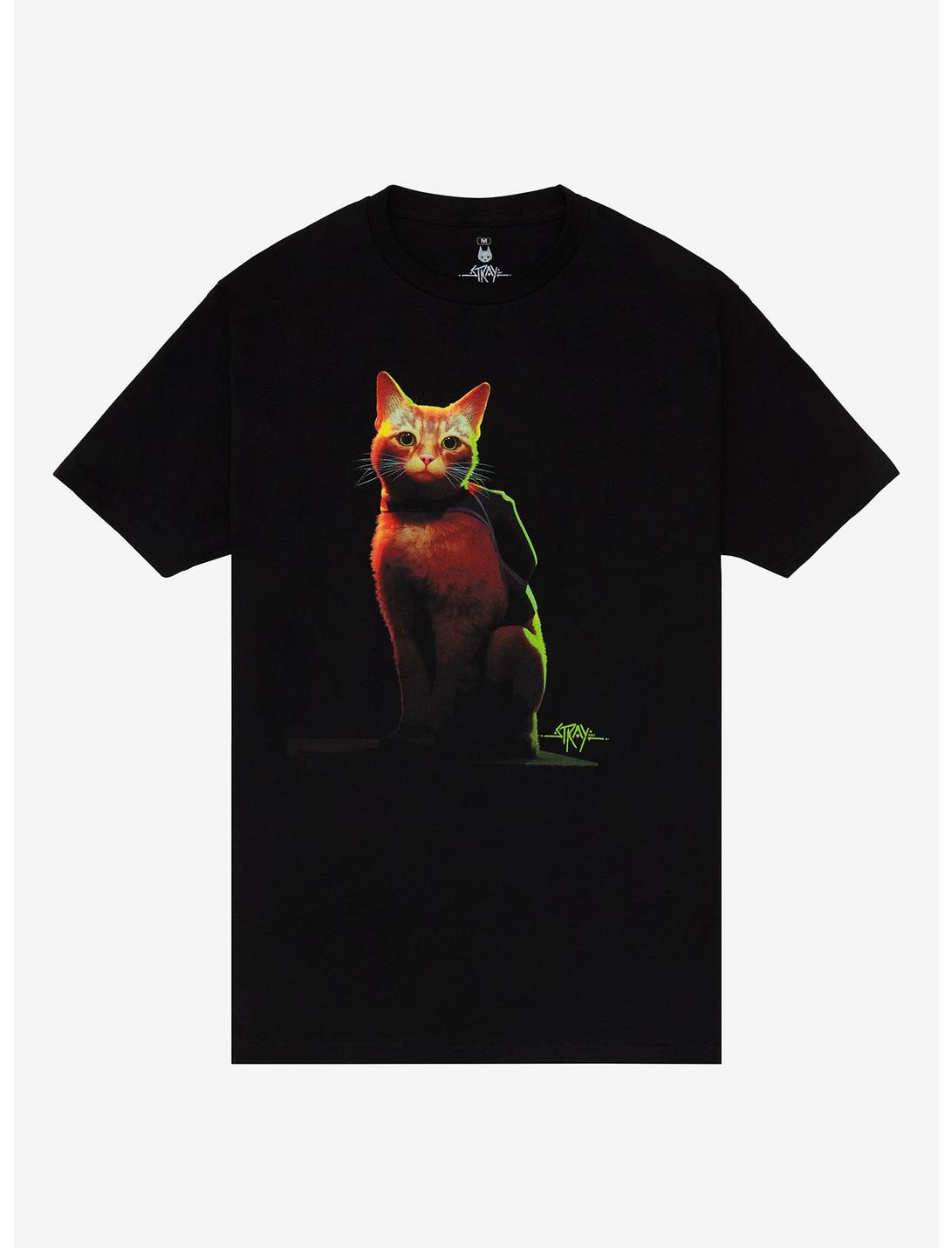 Stray Main Character Cat T-Shirt, BLACK, hi-res