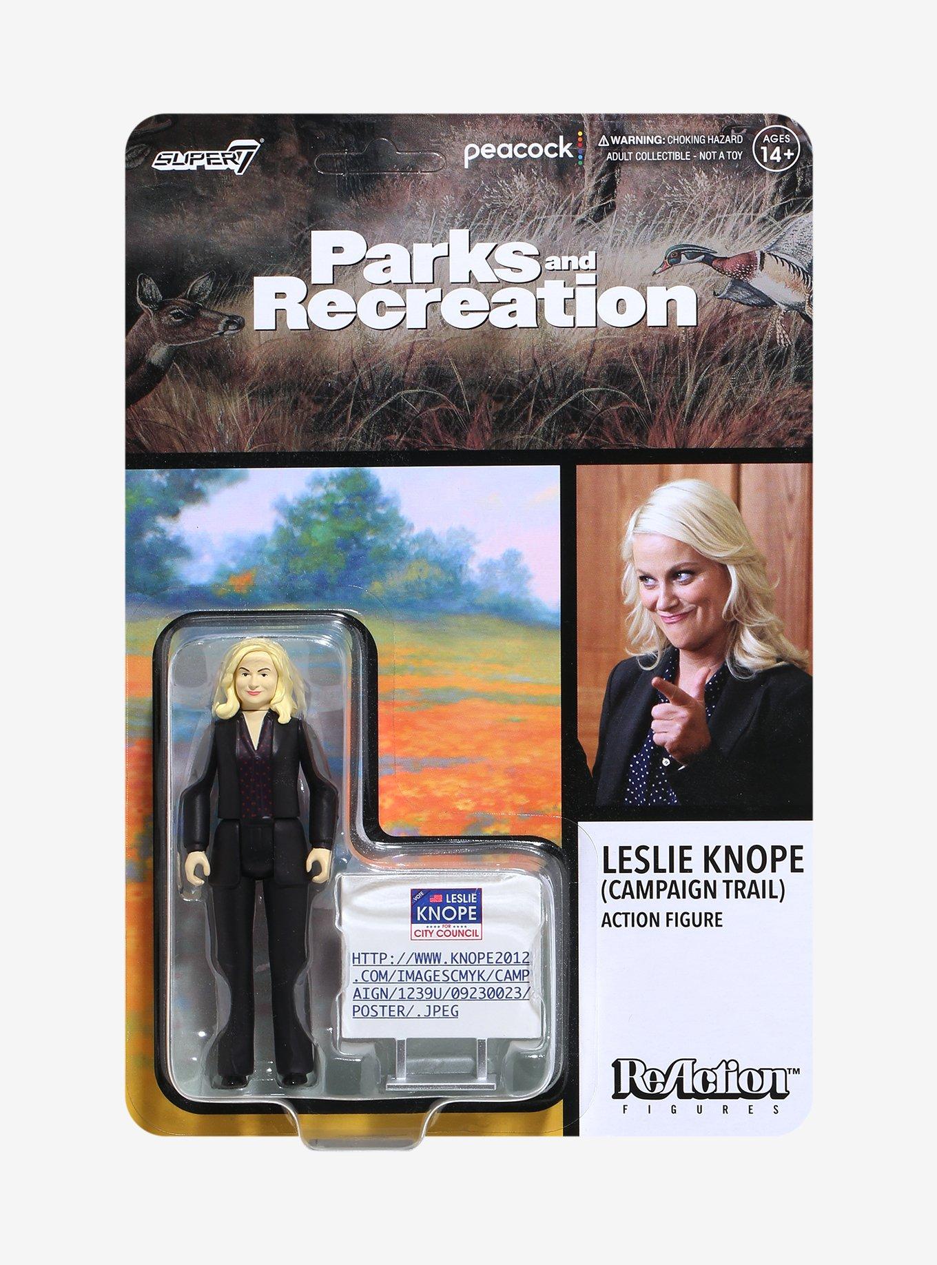 Super7 ReAction Parks and Recreation Leslie Knope (Campaign Trail) Vinyl Figure, , hi-res