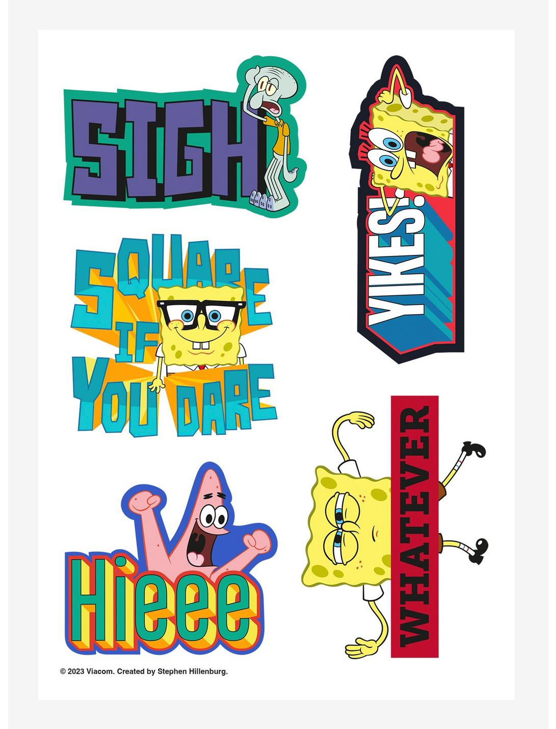 SpongeBob SquarePants Emotion Sticker Sheet, , hi-res